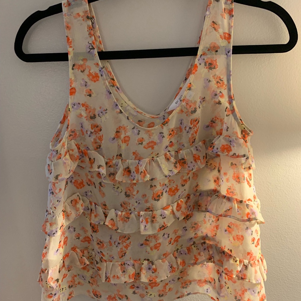 bcbg floral tank